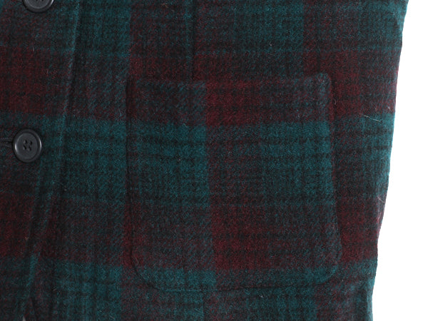 90s USA製 ウールリッチ チェック ウール テーラード ベスト レディース M / 古着 オールド ポケット付き ジレ ノースリーブ 重ね着 前開き