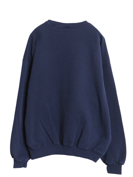 90s ラッセル 無地 スウェット メンズ レディース XXL 古着 オールド トレーナー 前V 裏起毛 ワンポイント 大きいサイズ ブランク ネイビー