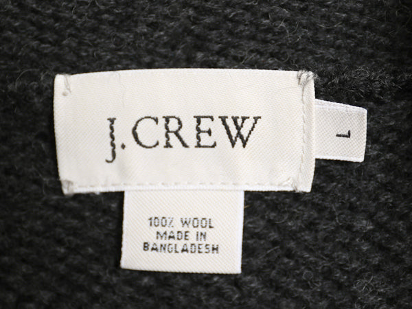 00s ジェイクルー ロールネック ウール ニット セーター メンズ L オールド ミドルゲージ リブ編み ハイネック 無地 旧タグ シンプル 濃灰