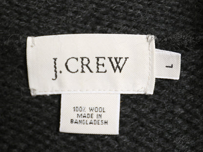 00s ジェイクルー ロールネック ウール ニット セーター メンズ L オールド ミドルゲージ リブ編み ハイネック 無地 旧タグ シンプル 濃灰