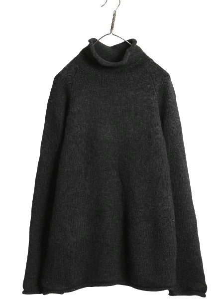 00s ジェイクルー ロールネック ウール ニット セーター メンズ L オールド ミドルゲージ リブ編み ハイネック 無地 旧タグ シンプル 濃灰