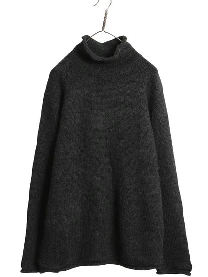 00s ジェイクルー ロールネック ウール ニット セーター メンズ L オールド ミドルゲージ リブ編み ハイネック 無地 旧タグ シンプル 濃灰