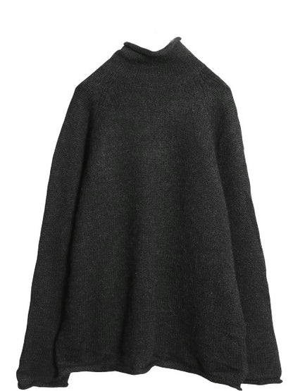 00s ジェイクルー ロールネック ウール ニット セーター メンズ L オールド ミドルゲージ リブ編み ハイネック 無地 旧タグ シンプル 濃灰