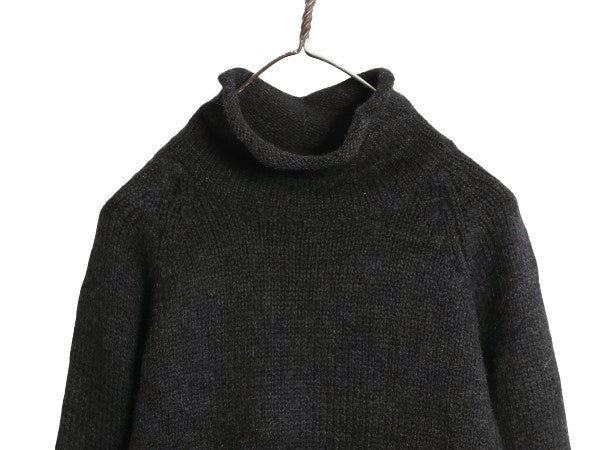 00s ジェイクルー ロールネック ウール ニット セーター メンズ L オールド ミドルゲージ リブ編み ハイネック 無地 旧タグ シンプル 濃灰