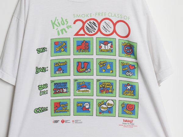 90s USA製 メッセージ イラスト プリント Tシャツ メンズ XL 古着 オールド グラフィック アート シングルステッチ ホワイト 大きいサイズ