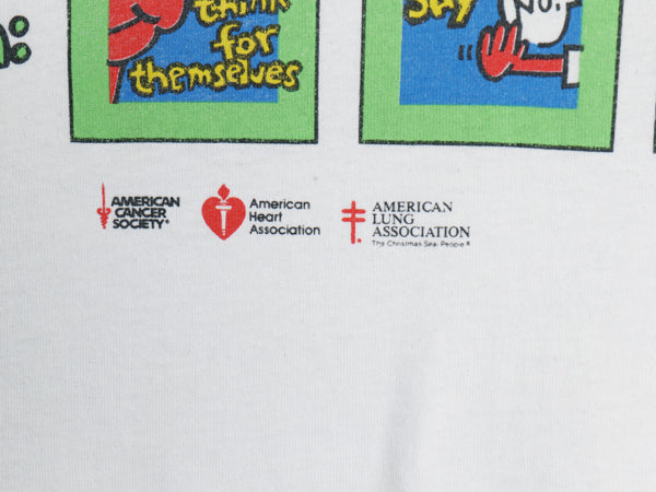 90s USA製 メッセージ イラスト プリント Tシャツ メンズ XL 古着 オールド グラフィック アート シングルステッチ ホワイト 大きいサイズ
