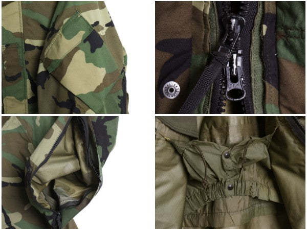90s 米軍実物 USMC ECWCS ゴアテックス ウッドランドカモ 迷彩 ミリタリー ジャケット MEDIUM REGULAR / 96年製 2nd GEN 軍物 収納フード