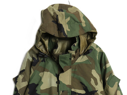 90s 米軍実物 USMC ECWCS ゴアテックス ウッドランドカモ 迷彩 ミリタリー ジャケット MEDIUM REGULAR / 96年製 2nd GEN 軍物 収納フード