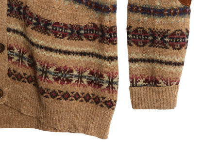 ラグビー ラルフローレン 総柄 ニット カーディガン レディース M / 古着 ポロ 前開き 羽織り ラム メリノ ウール セーター フェアアイル