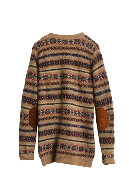 ラグビー ラルフローレン 総柄 ニット カーディガン レディース M / 古着 ポロ 前開き 羽織り ラム メリノ ウール セーター フェアアイル