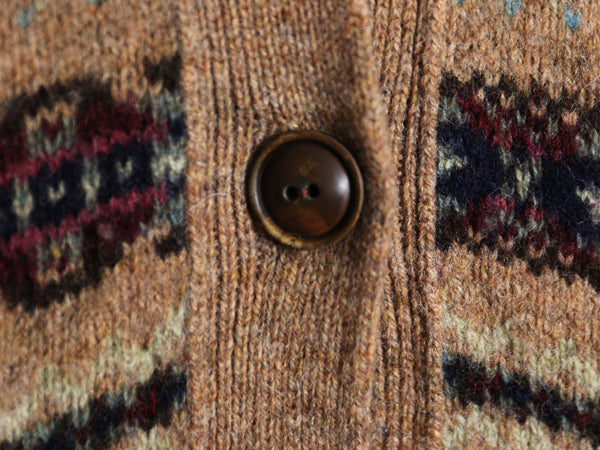 ラグビー ラルフローレン 総柄 ニット カーディガン レディース M / 古着 ポロ 前開き 羽織り ラム メリノ ウール セーター フェアアイル