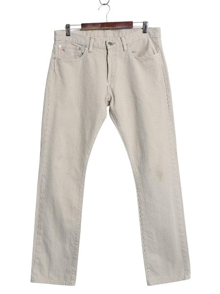 ポロ ラルフローレン カラー デニム パンツ メンズ 33 32 / ヴィンテージ モデル ジーンズ ジーパン スリム ストレート ボトムス ベージュ
