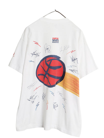 90s オリンピック バスケ ドリームチーム プリント Tシャツ メンズ XL オールド アトランタ アメリカ代表 シングルステッチ 大きいサイズ