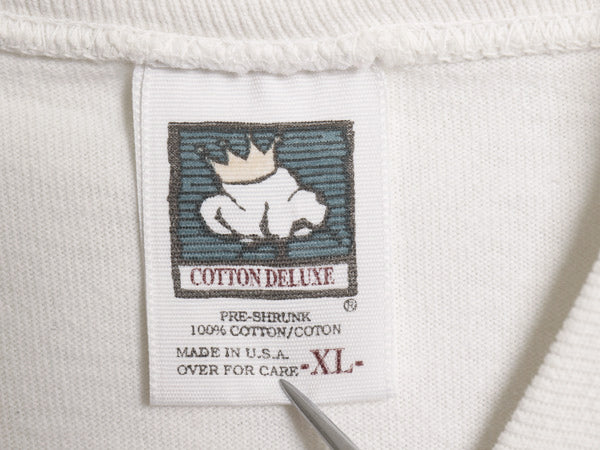 90s USA製 キャラクター イラスト プリント 長袖 Tシャツ メンズ XL 古着 オールド アート グラフィック スーベニア ロンT 大きいサイズ 白