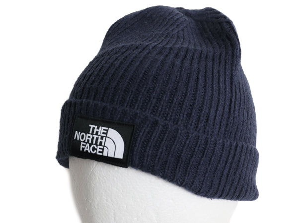 ノースフェイス ケーブル ニット キャップ メンズ レディース フリーサイズ / 帽子 アウトドア ビーニー ワッチ ボックスロゴ リブ編み 紺
