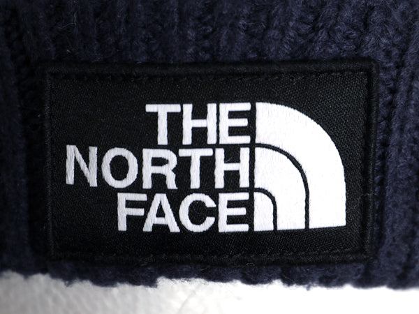 ノースフェイス ケーブル ニット キャップ メンズ レディース フリーサイズ / 帽子 アウトドア ビーニー ワッチ ボックスロゴ リブ編み 紺