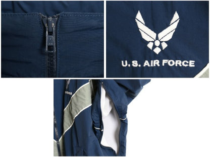00s 米軍実物 US AIR FORCE ナイロン トレーニング ジャケット MEDIUM REGULAR 古着 04年製 オールド ミリタリー 軍物 USAF ジャンパー 青