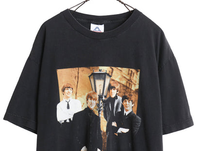 00s ★ ビートルズ イラスト プリント Tシャツ メンズ L / オールド オフィシャル バンド ロック ムービー グラフィック ヘビーウェイト 黒