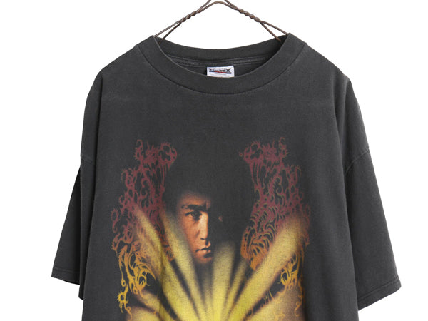 90s 00s ★ ブルースリー イラスト プリント Tシャツ メンズ XL 古着 オールド オフィシャル ムービー 映画 俳優 ドラゴン グラフィック 黒