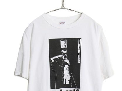 00s ★ got art 企業 パロディ イラスト プリント Tシャツ メンズ L / 古着 オールド アート グラフィック ヘビーウェイト モノトーン 白