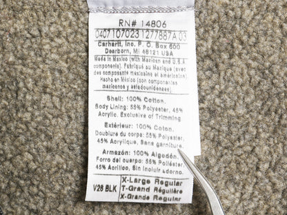 US企画 カーハート ダック ベスト メンズ L程 古着 裏 ボア パイル フリース 重ね着 フルジップ ワーク 廃盤 ワンポイント 大きいサイズ 黒