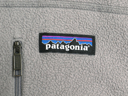パタゴニア マイクロD フリース ジャケット メンズ L / 古着 19年製 アウトドア フルジップ ブルゾン ハイネック ワンポイント 企業 グレー