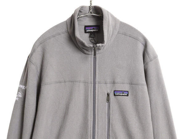 パタゴニア マイクロD フリース ジャケット メンズ L / 古着 19年製 アウトドア フルジップ ブルゾン ハイネック ワンポイント 企業 グレー