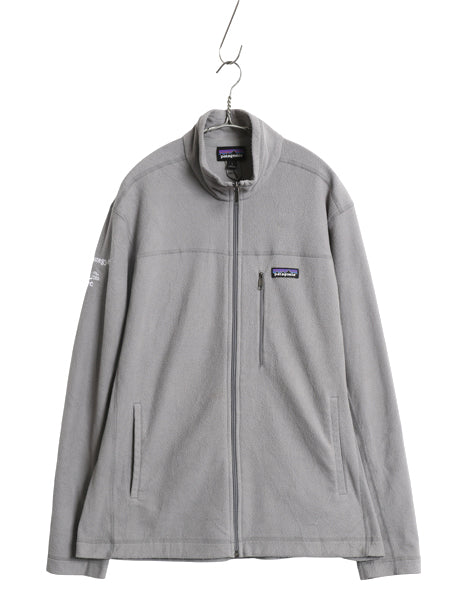 パタゴニア マイクロD フリース ジャケット メンズ L / 古着 19年製 アウトドア フルジップ ブルゾン ハイネック ワンポイント 企業 グレー