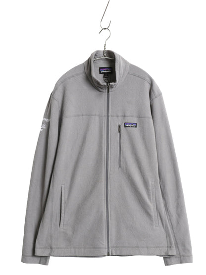 パタゴニア マイクロD フリース ジャケット メンズ L / 古着 19年製 アウトドア フルジップ ブルゾン ハイネック ワンポイント 企業 グレー