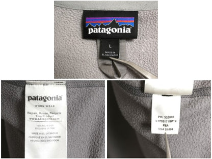 パタゴニア マイクロD フリース ジャケット メンズ L / 古着 19年製 アウトドア フルジップ ブルゾン ハイネック ワンポイント 企業 グレー