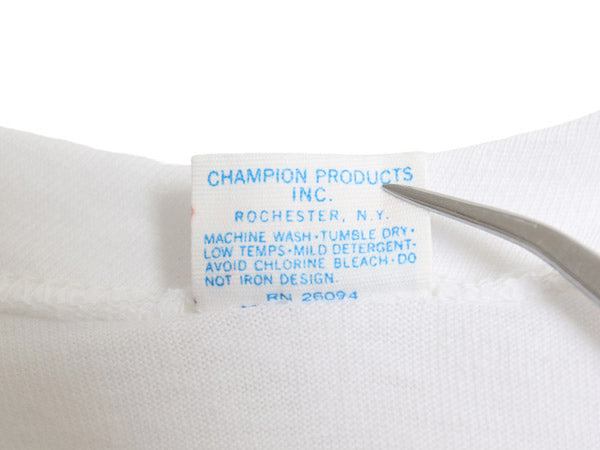 デッドストック 70s USA製 チャンピオン 無地 半袖 Tシャツ メンズ M 新品 ヴィンテージ バータグ シングルステッチ ソリッド 白 ブランク