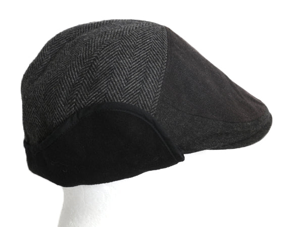 ドッカーズ リーバイス 耳当て付き ウール ハンチング メンズ L XL 古着 帽子 キャップ キャスケット ヘリンボーン グレー イヤー フラップ