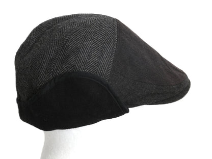 ドッカーズ リーバイス 耳当て付き ウール ハンチング メンズ L XL 古着 帽子 キャップ キャスケット ヘリンボーン グレー イヤー フラップ