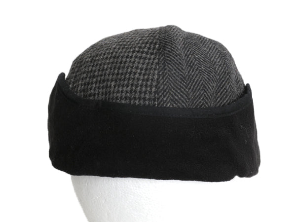 ドッカーズ リーバイス 耳当て付き ウール ハンチング メンズ L XL 古着 帽子 キャップ キャスケット ヘリンボーン グレー イヤー フラップ