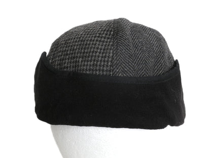 ドッカーズ リーバイス 耳当て付き ウール ハンチング メンズ L XL 古着 帽子 キャップ キャスケット ヘリンボーン グレー イヤー フラップ