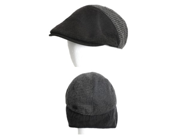 ドッカーズ リーバイス 耳当て付き ウール ハンチング メンズ L XL 古着 帽子 キャップ キャスケット ヘリンボーン グレー イヤー フラップ