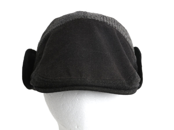ドッカーズ リーバイス 耳当て付き ウール ハンチング メンズ L XL 古着 帽子 キャップ キャスケット ヘリンボーン グレー イヤー フラップ