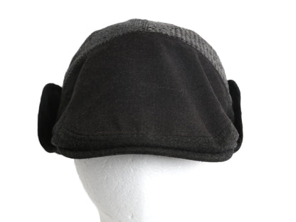 ドッカーズ リーバイス 耳当て付き ウール ハンチング メンズ L XL 古着 帽子 キャップ キャスケット ヘリンボーン グレー イヤー フラップ
