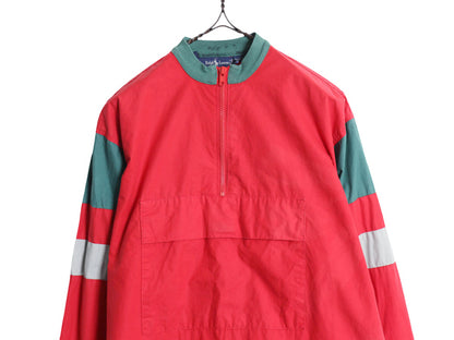90s ★ ポロ ラルフローレン コットン プルオーバー ジャケット メンズ M 古着 オールド パドリング カヤック ハーフジップ ジャンパー 赤