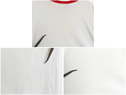 70s USA製 ★ チャンピオン 染込み カレッジ プリント リンガー Tシャツ メンズ L 小さめ M 程/ ヴィンテージ バータグ 100% コットン 白