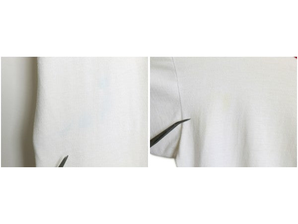 70s USA製 ★ チャンピオン 染込み カレッジ プリント リンガー Tシャツ メンズ L 小さめ M 程/ ヴィンテージ バータグ 100% コットン 白