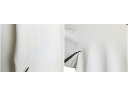 70s USA製 ★ チャンピオン 染込み カレッジ プリント リンガー Tシャツ メンズ L 小さめ M 程/ ヴィンテージ バータグ 100% コットン 白