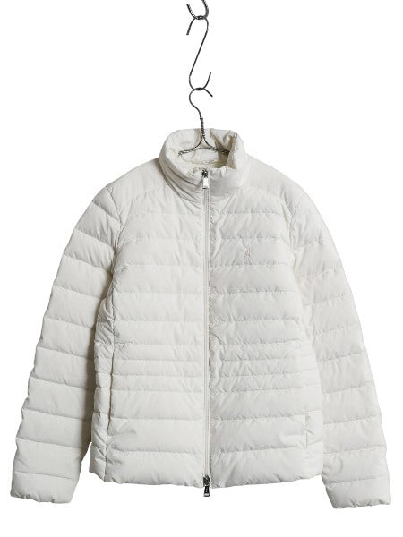 ポロ ラルフローレン ダウン ジャケット レディース S / ナイロン フルジップ キルティング ブルゾン ジャンパー パッカブル シンプル 白