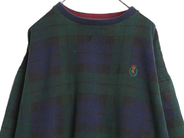 80s チャップス ラルフローレン チェック ワンポイント スウェット メンズ L ヴィンテージ ポロ クルーネック トレーナー 裏起毛 ゆったり