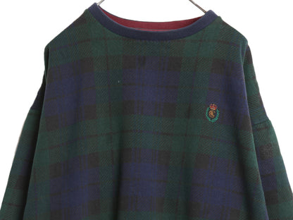 80s チャップス ラルフローレン チェック ワンポイント スウェット メンズ L ヴィンテージ ポロ クルーネック トレーナー 裏起毛 ゆったり