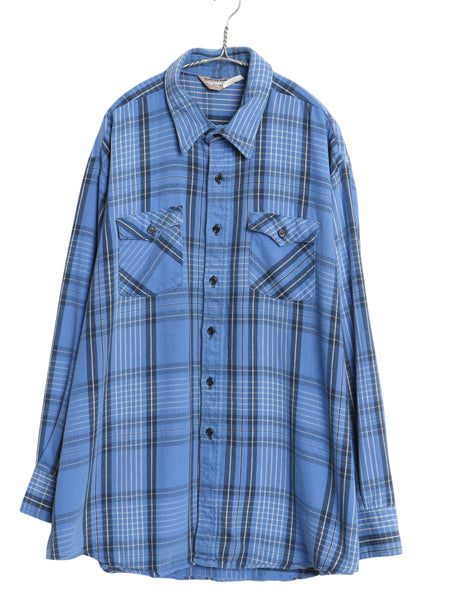 80s USA製 WINTER RUN チェック 長袖 ヘビー フランネル シャツ メンズ XXXL / ヴィンテージ ネルシャツ ヘビーウェイト 厚手 大きいサイズ