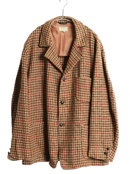 60s 筆記体タグ USA製 エルエルビーン ツイード テーラード ジャケット メンズ XL / ヴィンテージ ウール ブレザー チェック 大きいサイズ