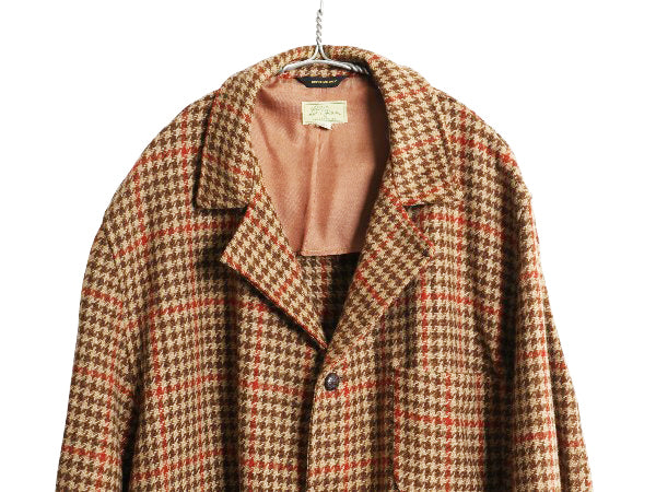 60s 筆記体タグ USA製 エルエルビーン ツイード テーラード ジャケット メンズ XL / ヴィンテージ ウール ブレザー チェック 大きいサイズ