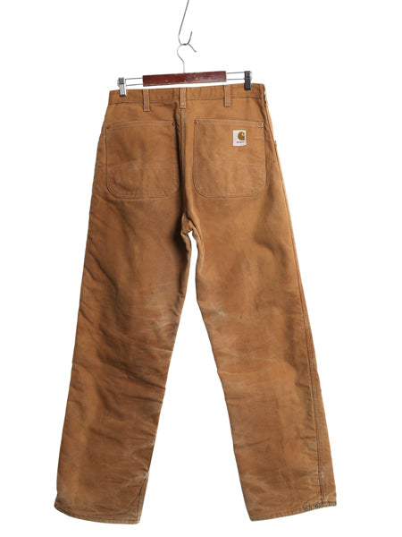 70s USA製 ★ カーハート ライナー付き ダック パンツ メンズ 34 ヴィンテージ ワーク アウトドア 中綿 キルティング ストレート ブラウン