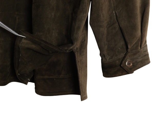 00s バナナリパブリック 本革 スウェード レザー ハーフ コート メンズ L / オールド アウトドア ジャケット 革ジャン ハンティング 濃茶